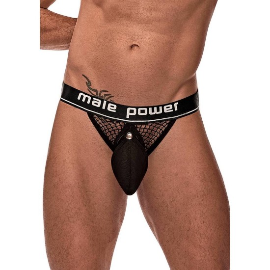 Male Power Cock Ring Jock Black Erotic Lingerie 