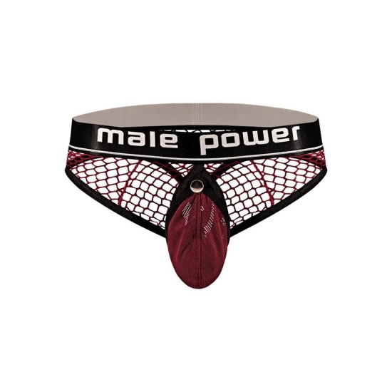Male Power Cock Ring Thong Burgundy Erotic Lingerie 