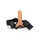Realrock Vibrating Hollow Strap On Brown 19cm Sex Toys