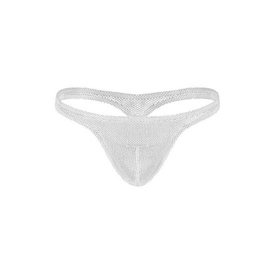Σέξι Διχτυωτό Στρινγκ - Male Power Stretch Net Bong Thong White Ερωτικά Εσώρουχα 