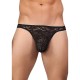 Male Power Stretch Lace Bong Thong Black Erotic Lingerie 