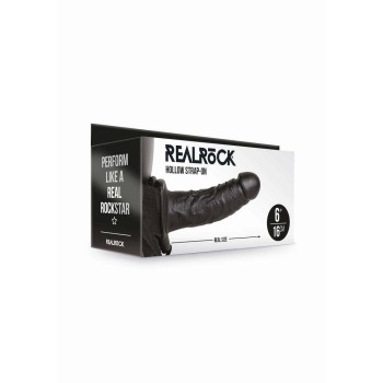 Κούφιο Πέος Με ζώνη - Realrock Hollow Strap On Black 16cm
