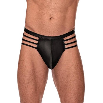 Male Power Cage Matte Cage Thong Black