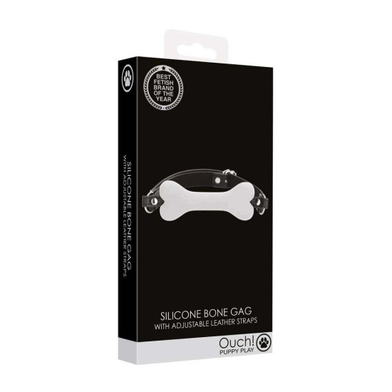 Φίμωτρο Με Κόκκαλο Σιλικόνης - Ouch Silicone Bone Gag White Fetish Toys