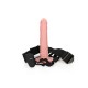 Κούφιο Δονούμενο Πέος Με Ζώνη - Realrock Vibrating Hollow Strap On Beige 27cm Sex Toys 
