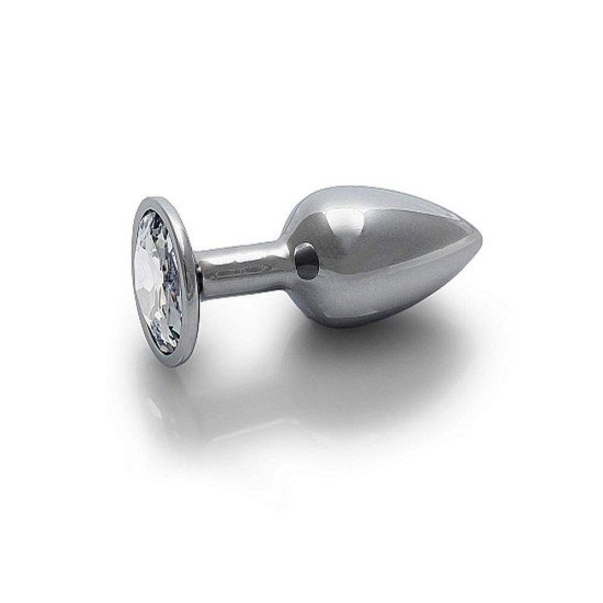 Σφήνα Με Κόσμημα - Metal Butt Plug Round Gem Small Diamond Sex Toys 