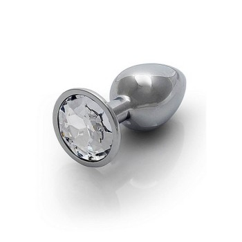 Metal Butt Plug Round Gem Small Diamond