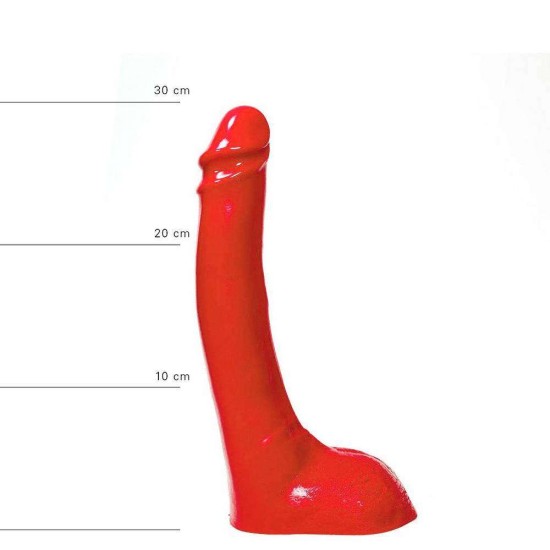All Black Big Realistic Dong Red 29cm Sex Toys