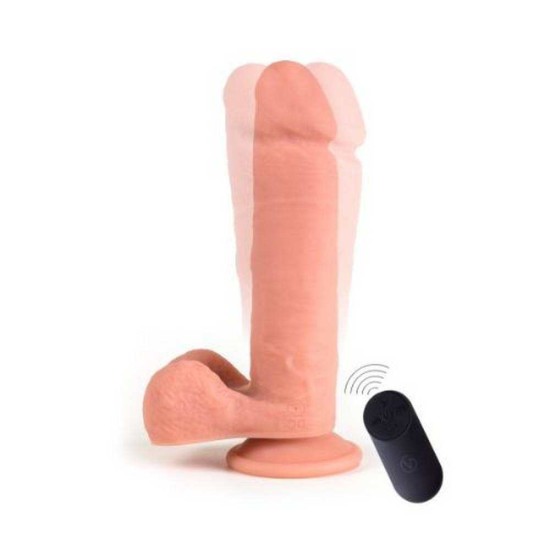 Ασύρματος Δονητής Σιλικόνης - Virgite R5 Vibrating Realistic Dong Beige 23cm Sex Toys 