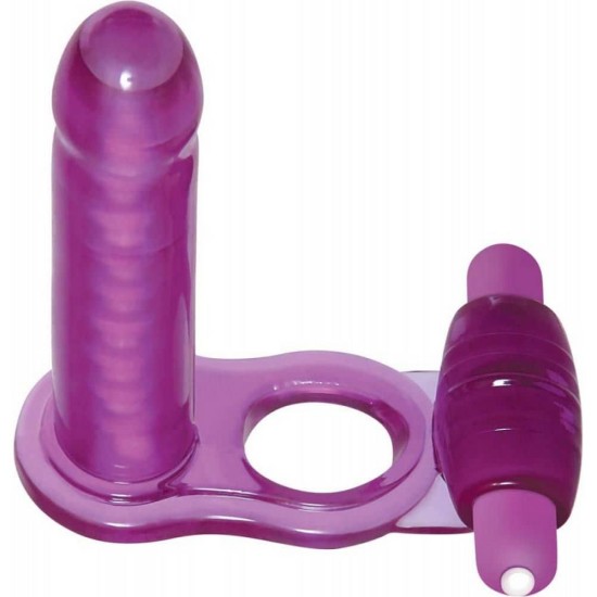 Δονούμενο Δαχτυλίδι Διπλής Διείσδυσης - Adam & Eve DP Fantasy Ring Purple Sex Toys 