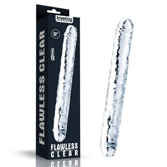 Διπλό Διάφανο Ομοίωμα Πέους - Flawless Clear Double Realistic Dildo 30cm Sex Toys 