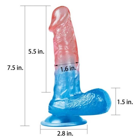 Ευλύγιστο Ρεαλιστικό Πέος - Dazzle Studs Realistic Dong With Balls No.2 19cm Sex Toys 