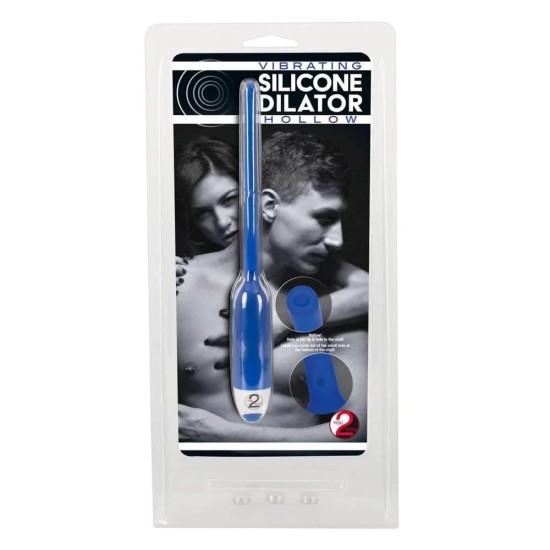 Κούφιος Δονητής Ουρήθρας - Vibrating Silicone Dilator Hollow Blue Fetish Toys