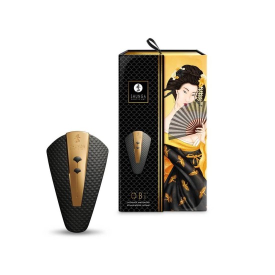 Κλειτοριδικός Δονητής Πολυτελείας - Shunga Obi Clitoral Massager Black Sex Toys 