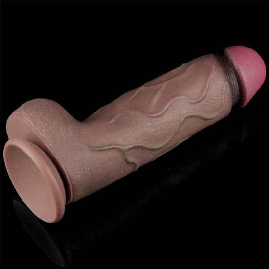 Μεγάλο Χοντρό Ομοίωμα Πέους - Dual Layered Silicone Cock XXL Brown 30cm Sex Toys 