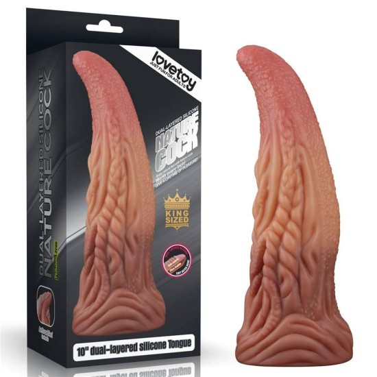 Dual Layered Platinum Silicone Tongue Dildo Sex Toys