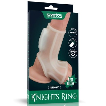 Δονούμενο Μανίκι Πέους - Vibrating Ridge Knights Ring With Scrotum Sleeve