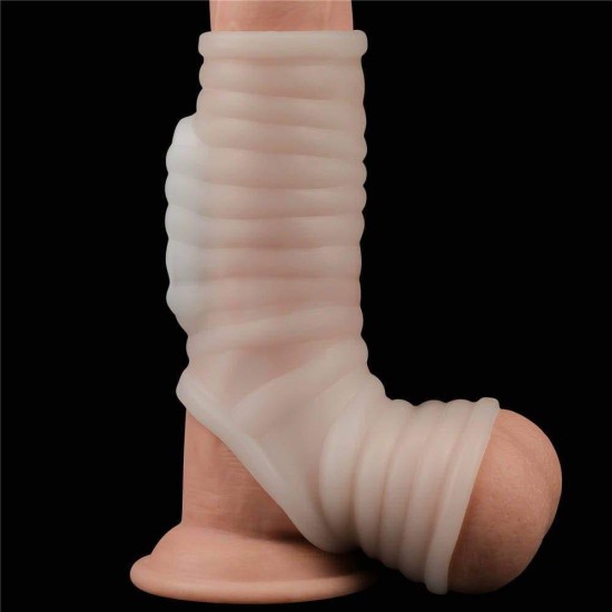Vibrating Wave Knights Ring With Scrotum Sleeve Sex Toys