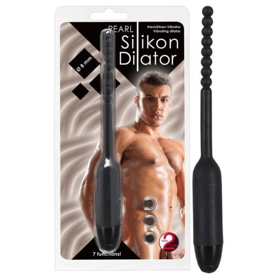 Silicone Vibrating Pearl Dilator Black Fetish Toys 