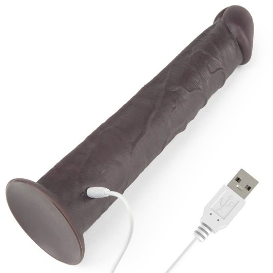 Ασύρματος Περιστρεφόμενος Δονητής - Dual Layered Silicone Remote Rotator Brown 25cm Sex Toys 