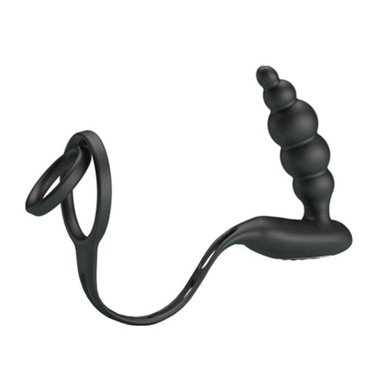 Δαχτυλίδια Πέους Με Δονητή Προστάτη - Pretty Love Vibration Penis Sleeve 3 Black Sex Toys 