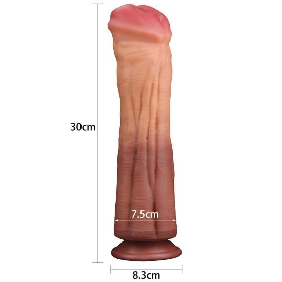 Τερατόμορφο Ομοίωμα Πέους - Dual Layered Platinum Silicone Monster Cock 30cm Sex Toys 