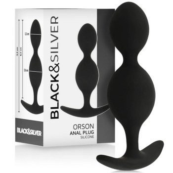 Orson Silicone Anal Beads Black 9cm