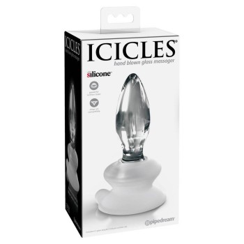 Γυάλινη Σφήνα Με Βεντούζα - Icicles Glass Plug No.91 With Suction Cup