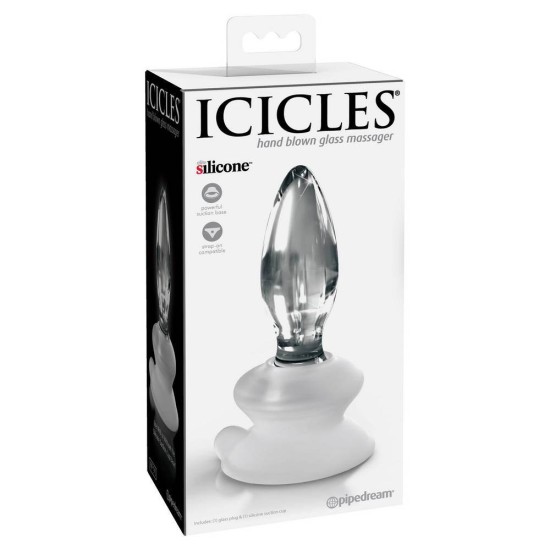 Γυάλινη Σφήνα Με Βεντούζα - Icicles Glass Plug No.91 With Suction Cup Sex Toys 