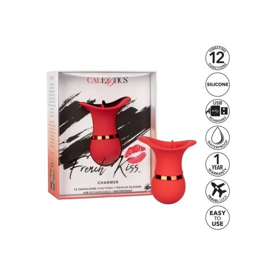 Κλειτοριδικός Δονητής Με Γλώσσα - French Kiss Charmer Licking Vibrator Red Sex Toys 