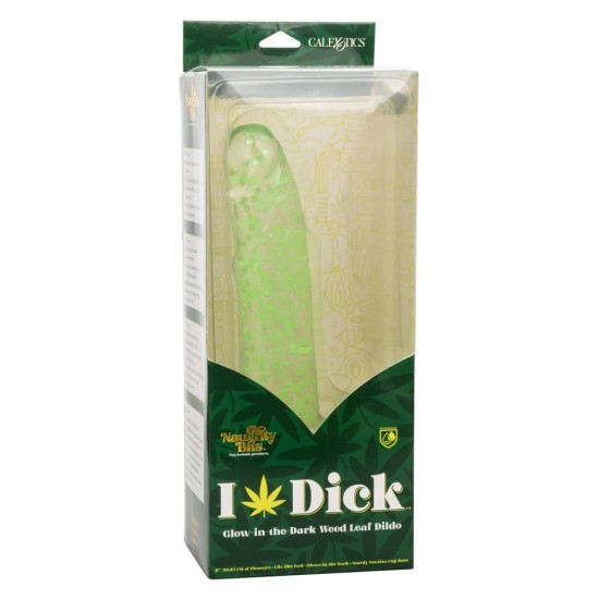 I Leaf Dick Glow In The Dark Weed Leaf Dildo 25cm Sex Toys