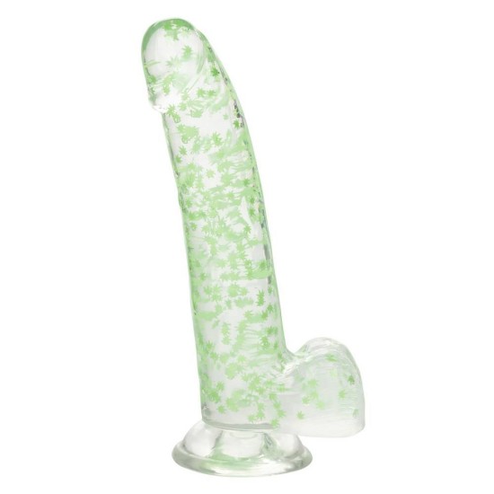 Φωσφοριζέ Ομοίωμα Πέους - I Leaf Dick Glow In The Dark Weed Leaf Dildo 25cm Sex Toys 