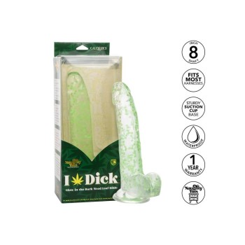 Φωσφοριζέ Ομοίωμα Πέους - I Leaf Dick Glow In The Dark Weed Leaf Dildo 25cm