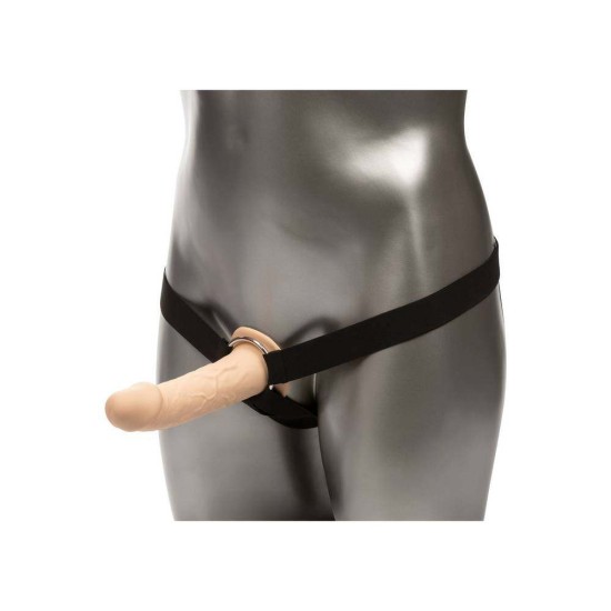 Κούφιο Πέος Με Ζώνη - Lifelike Hollow Extension With Harness Beige 13cm Sex Toys 