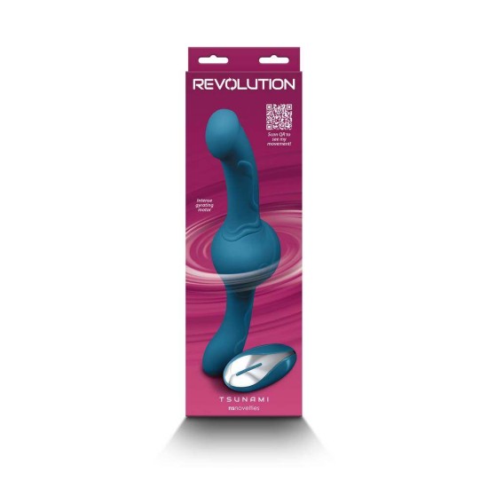 Revolution Tsunami Rotating Double Vibrator Teal Sex Toys