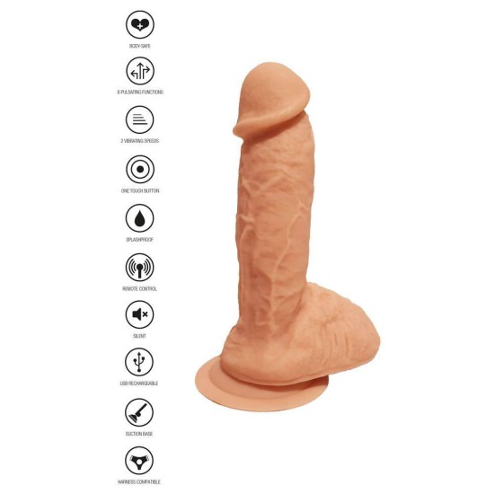 Ασύρματος Ρεαλιστικός Δονητής - Get Real Silicone Remote Vibrating Dildo 16cm Sex Toys 