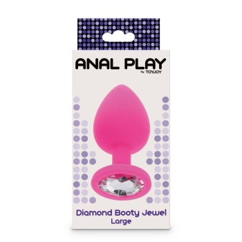 Σφήνα Σιλικόνης Με Κόσμημα - Diamond Booty Jewel Pink Large