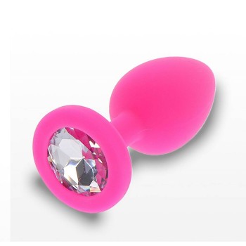 Σφήνα Σιλικόνης Με Κόσμημα - Diamond Booty Jewel Pink Small