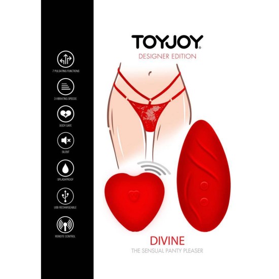Ασύρματος Δονητής Με Εσώρουχο - Divine The Sensual Panty Pleaser Red Sex Toys 