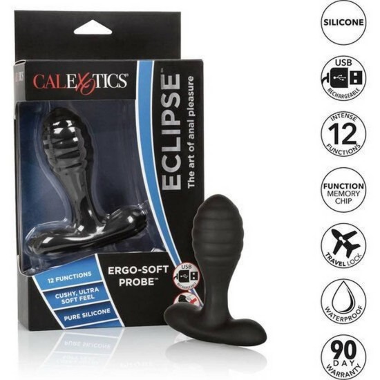 Μαλακός Δονητής Προστάτη - Eclipse Ultra Soft Probe Prostate Vibrator Black Sex Toys 