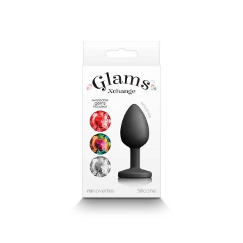 Σφήνα Με Χρωματιστά Κοσμήματα - Glams Xchange Butt Plug Round Small