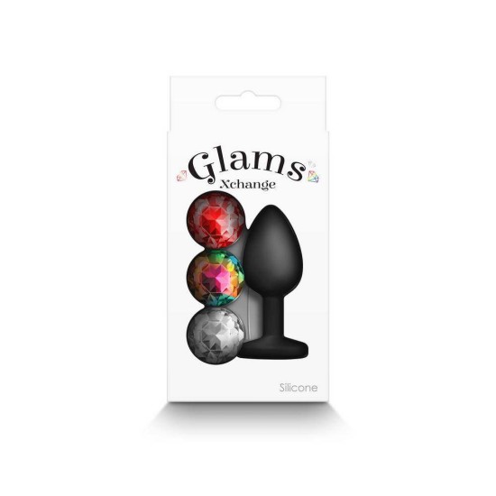 Σφήνα Με Χρωματιστά Κοσμήματα - Glams Xchange Butt Plug Round Small Sex Toys 