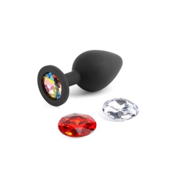 Σφήνα Με Χρωματιστά Κοσμήματα - Glams Xchange Butt Plug Round Medium
