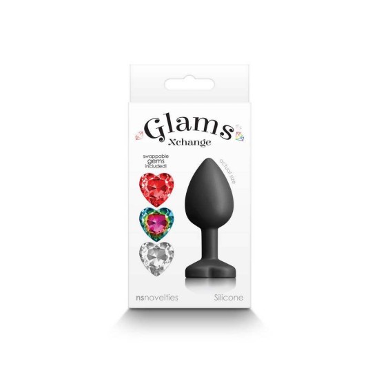 Σφήνα Με Χρωματιστά Κοσμήματα - Glams Xchange Butt Plug Heart Small Sex Toys 