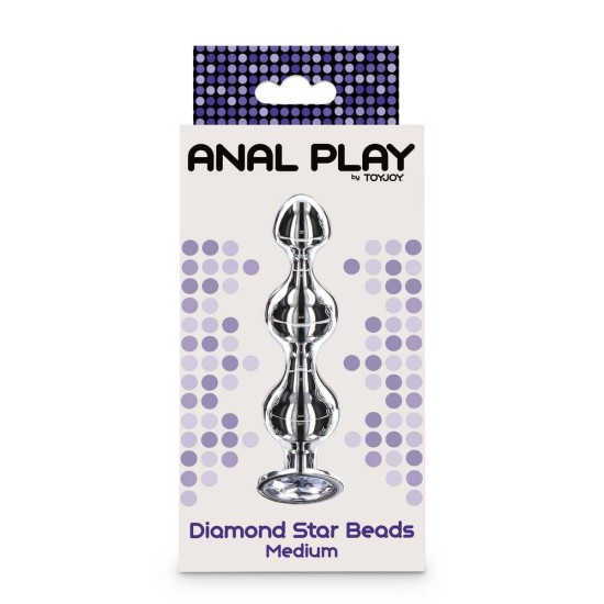 Μεταλλικές Μπάλες Με Κόσμημα - Diamond Star Anal Beads Medium Sex Toys 
