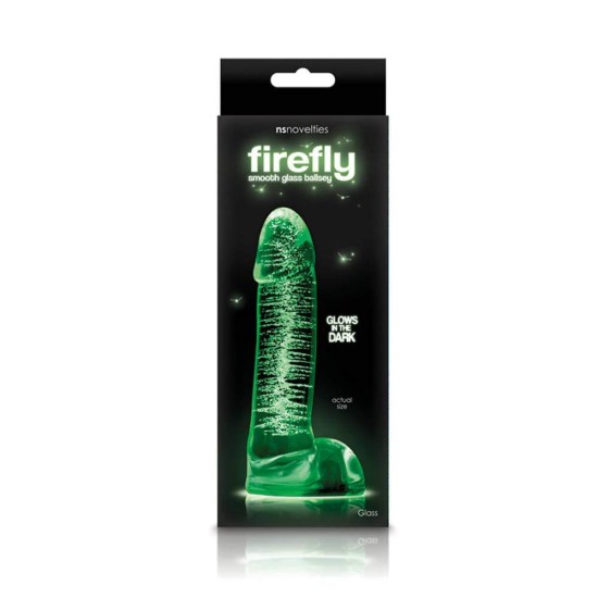 Γυάλινο Φωσφοριζέ Ομοίωμα Πέους - Firefly Smooth Glass Dildo Ballsey Sex Toys 