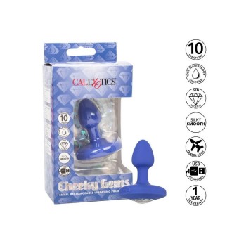 Cheeky Gem Small Rechargeable Vibrating Probe Blue