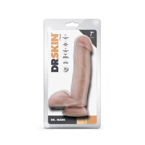 Ομοίωμα Πέους Με Όρχεις - Dr Mark Realistic Dildo With Balls Beige 18cm Sex Toys 