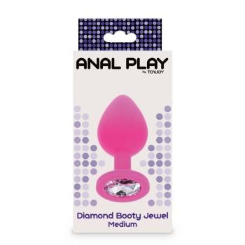 Σφήνα Σιλικόνης Με Κόσμημα - Diamond Booty Jewel Pink Medium