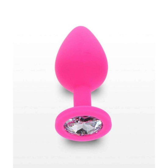 Σφήνα Σιλικόνης Με Κόσμημα - Diamond Booty Jewel Pink Medium Sex Toys 